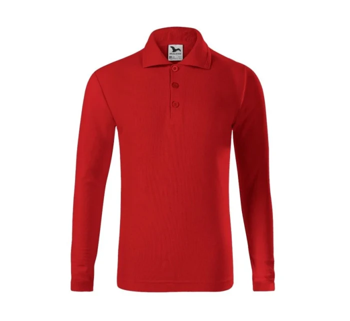 Malfini Pique Polo LS Jr MLI-24107 červená polokošeľa