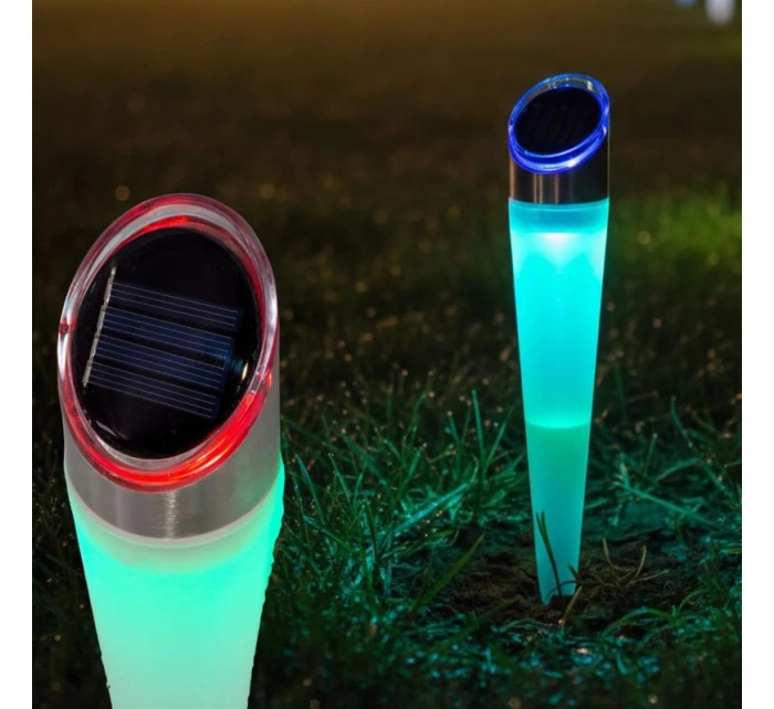 LAMPA SOLARA 4 LED 2 FARBY 32,5CM LAMPA SOLARA 4 LED 2 FARBY 32,5CM