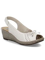 Rieker 624H1-60 dámske kožené sandále na platforme s mašľou