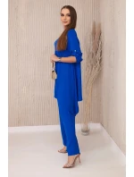 Súprava blúzka + nohavice s príveskom chrpová modrá