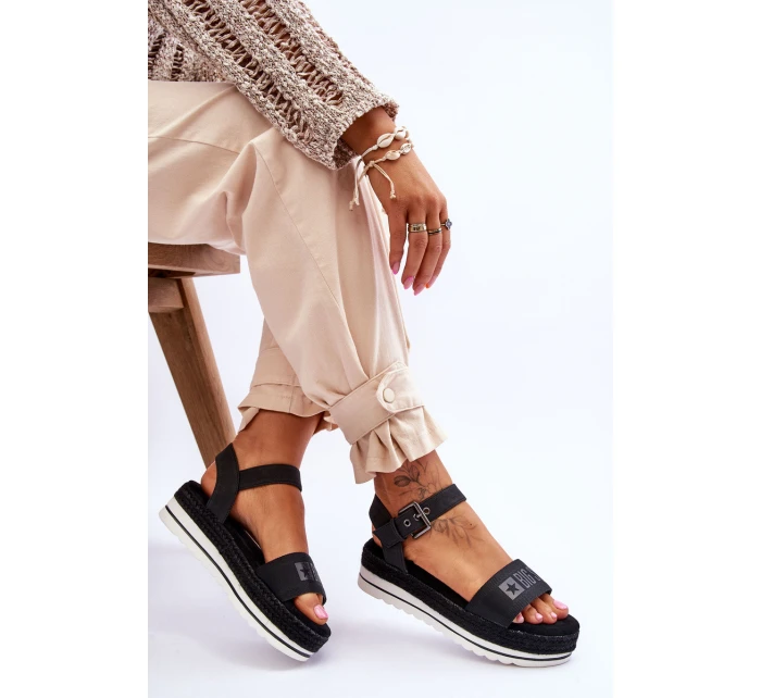 Damskie Wygodne Sandały Na Platformie Big Star LL274870 Czarne