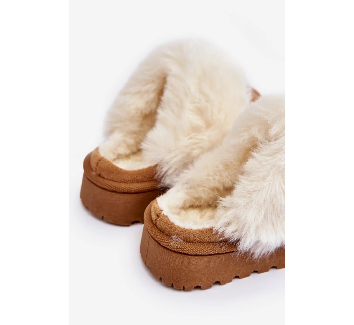 Kapcie Dziecięce Z Futerkiem Camel Birasta