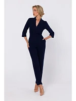 M751 Kombinéza so šálovým golierom - tmavo modrá