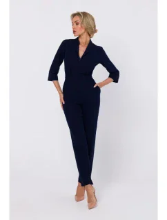 model 18863383 Kombinéza se šálovým límcem tmavě modrá - Moe