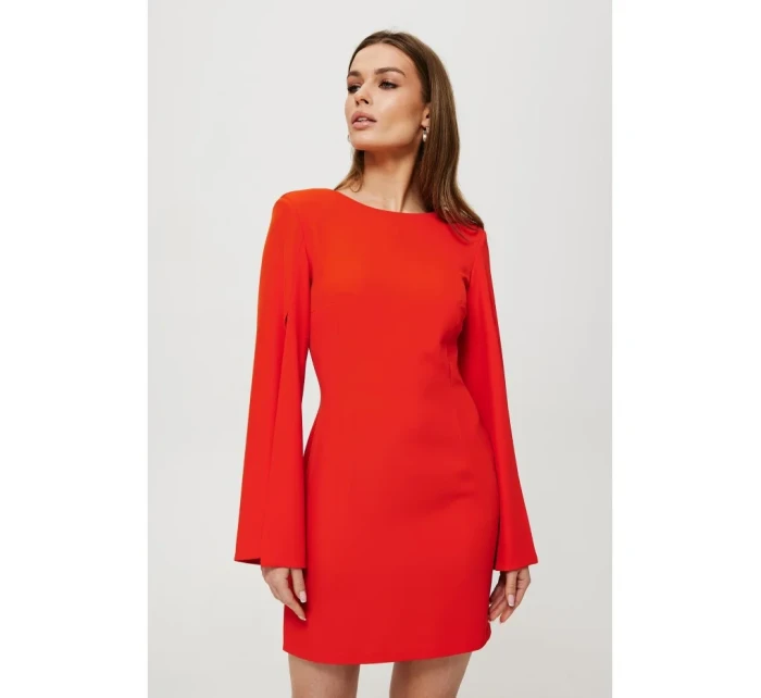Mini šaty s rukávy červené model 19678762 - Makover