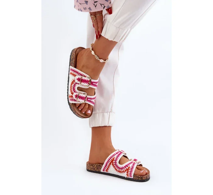 Dámské pantofle s korkovou podrážkou, bílá Fannea Dámské pantofle s korkovou podrážkou, bílá Fannea