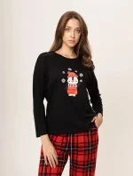 Dámske pyžamo 165/040 čierna s tučniakom - Karol