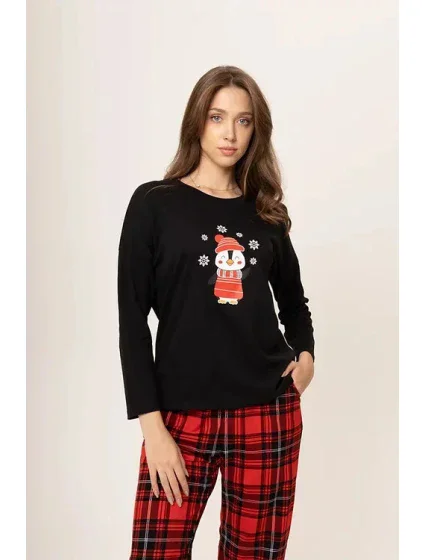 Dámske pyžamo 165/040 čierna s tučniakom - Karol