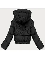 Krátka prechodná bunda s kapucňou čierna (16M9080-392) Krátka prechodná bunda s kapucňou čierna (16M9080-392)
