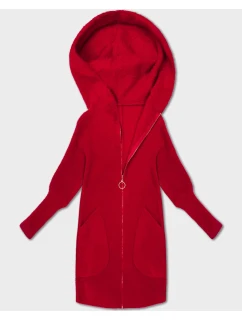 Červená bunda s kapucňou z alpaky (19905.1)