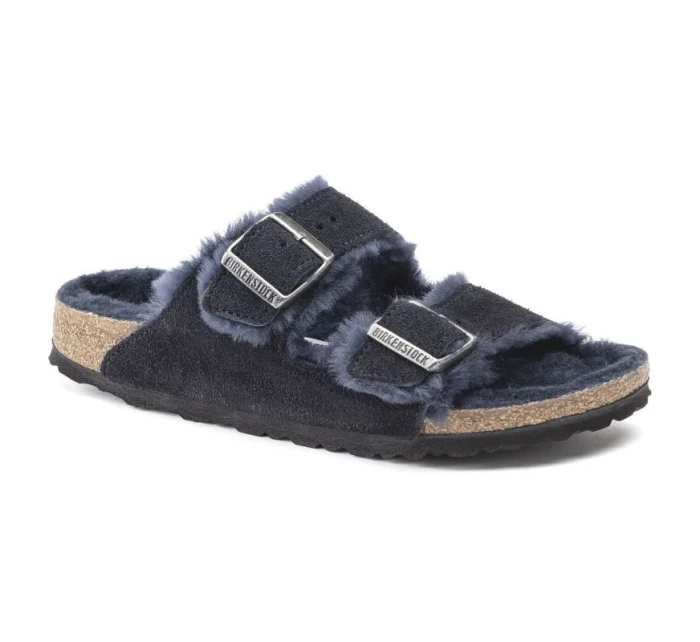 Birkenstock Arizona VL Shearling Midnight Insulated Žabky Suede Leather Wide Regular (1020592)