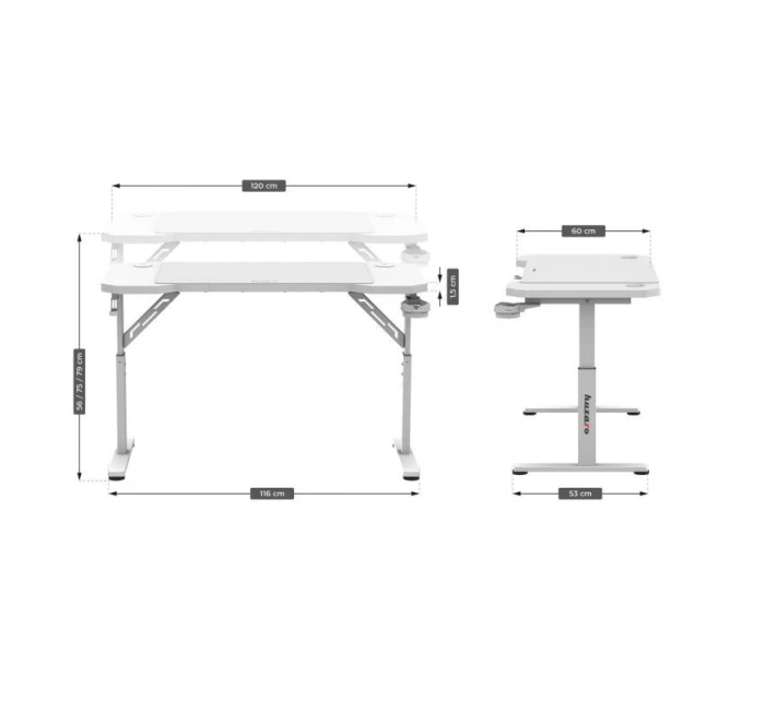 Herní stůl Huzaro Hero 2.6 White