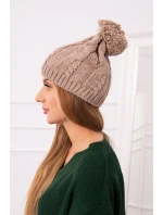 Fleecová čiapka Stefania K278 tmavo béžová