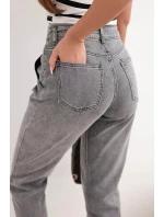 Dámské džíny s dvojitým zapínáním grafitové model 21951843 - K-Fashion