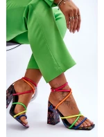 Modne Sandały Na Obcasie Multikolor Josette Modne Sandały Na Obcasie Multikolor Josette