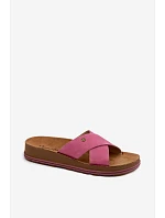 Dámske semišové kožené papuče Maciejka P7504-15 Pink