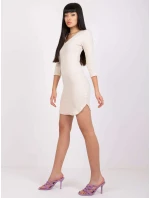 Šaty RV SK model 17338899 světle béžová - FPrice Šaty RV SK model 17338899 světle béžová - FPrice