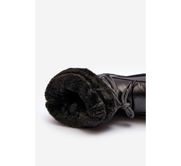 Dámske šnurovacie snehové topánky Lilara black