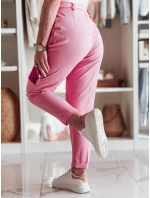 Ležérní dámské plisované kalhoty s páskem pink Dstreet model 21985778 - FashionStreet