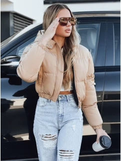 Dámská krátká zimní bunda s kapucí béžová Dstreet model 21994247 - FashionStreet