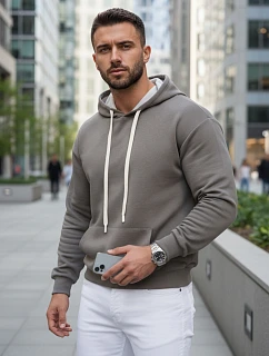 Pánska klokanka s kapucňou tmavosivá FashionStreet BX5955