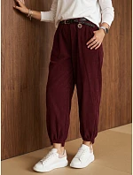 Spodnie damskie bawełniane z paskiem  model 22394777 - FashionStreet
