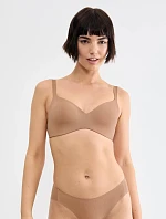 Dámska podprsenka ZERO Feel Pure THE UP TShirt Bra Nostalgic Brown béžová - SLOGGI