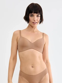 Dámska podprsenka ZERO Feel Pure THE UP TShirt Bra Nostalgic Brown béžová  - SLOGGI