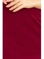 Elegantné dámske šaty v bordovej farbe s výstrihom model 7213743