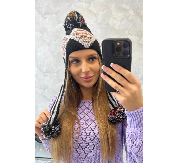 Dámska klapka na uši Eunika K322 black+grey