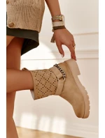 Ażurowe Wiosenne Botki Na Suwak Z Łańcuchem Beżowe Chantelle Ażurowe Wiosenne Botki Na Suwak Z Łańcuchem Beżowe Chantelle