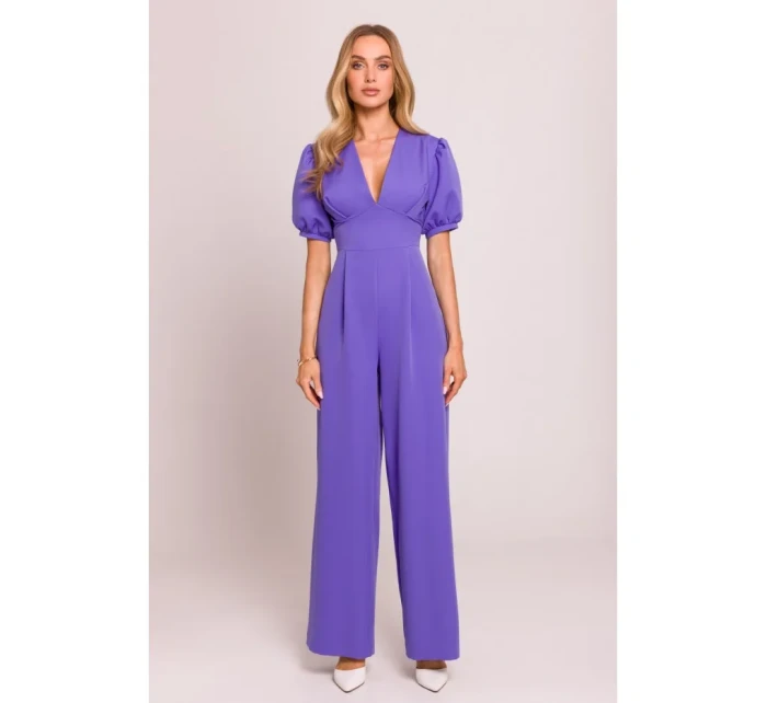 model 20970752 Kombinéza s puff rukávy světle fialová - Moe