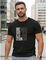 Tshirt męski z nadrukiem czarny model 22185605 - FashionStreet