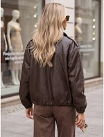 Kurtka damska skórzana przejściowa brązowa model 22394656 - FashionStreet
