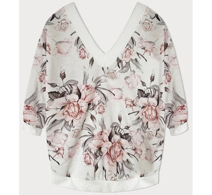 Dámska kvetinová blúzka vo fuchsiovej farbe (10616)