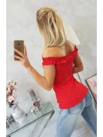 Španielska blúzka s volánikmi červená Španielska blúzka s volánikmi červená