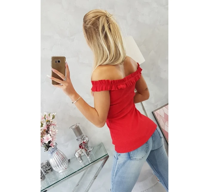 Španielska blúzka s volánikmi červená Španielska blúzka s volánikmi červená