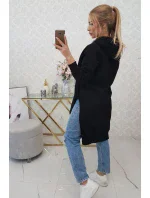 Zateplená mikina s bočnými otvormi čierna