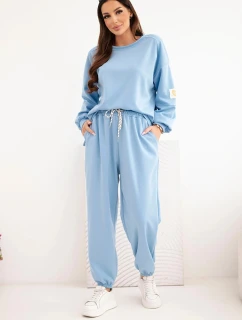 Dámska maslová súprava s voľnou mikinou a nohavicami LOVE blue