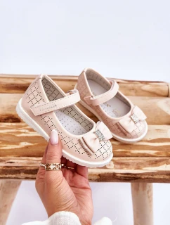 Dětské balerínky s mašlí na suchý zip model 21612408 - VINCEZA