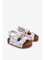 Dětské sandály na korkové podrážce s přezkami bílé model 21701044 - Boto Dětské sandály na korkové podrážce s přezkami bílé model 21701044 - Boto