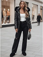 Dámska zimná bunda LUMORE prešívaná s kapucňou čierna FashionStreet TY5016 Dámska zimná bunda LUMORE prešívaná s kapucňou čierna FashionStreet TY5016