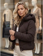 Dámská zimní prošívaná bunda s kapucí, hnědá, FashionStreet TY6080