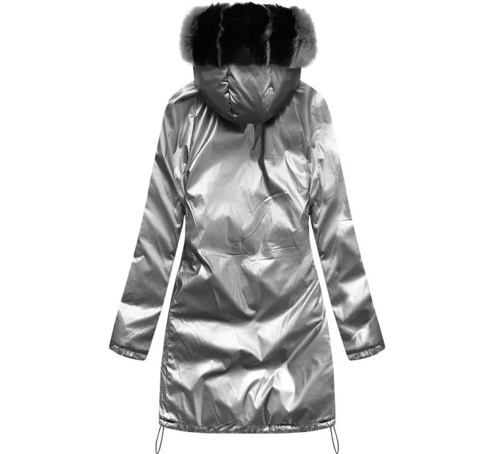 Čierna obojstranná dámska zimná bunda (1908)