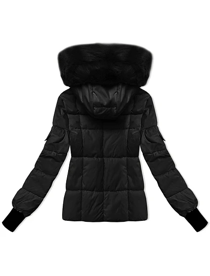 Černá dámská zimní bunda s odepínací kapucí model 21248235 - S'WEST Černá dámská zimní bunda s odepínací kapucí model 21248235 - S'WEST