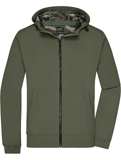 Daiber JN 1146 Pánska 2-vrstvová softshellová bunda s kapucňou 02.1146 olivová/kamufláž