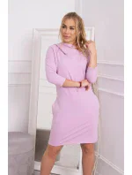 Šaty s kapucňou a vreckami fialové