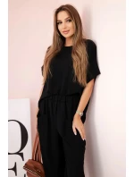 Viskózová blúzka + nohavice čierna Viskózová blúzka + nohavice čierna