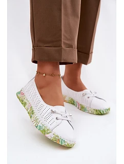 Kožené dámské polobotky S.Barski GR61-5970 Bílé