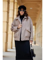 Dámská bunda model 20985400 hnědá - Roco Fashion